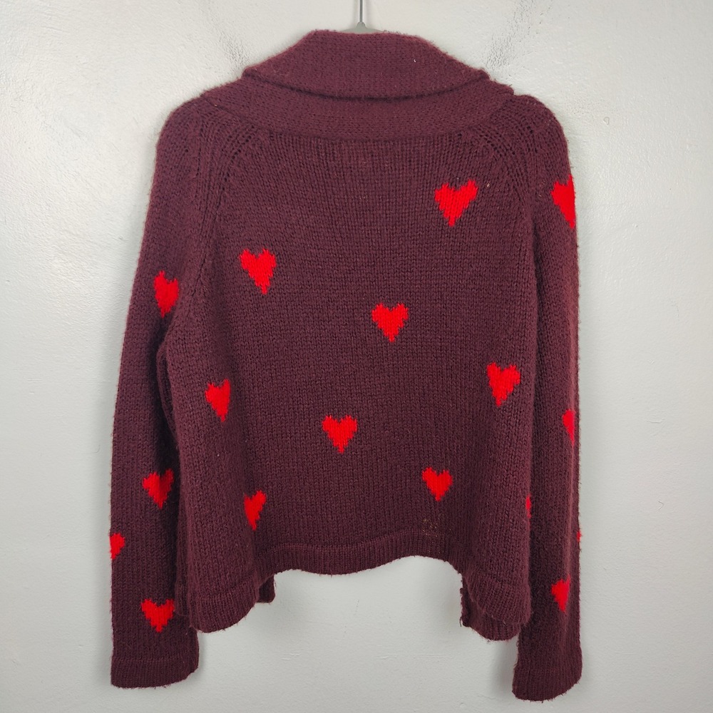The Great The Heart Lodge Cardigan Sweater Womens 1 Small Burgundy Knit Burgundy - Picture 7 of 13